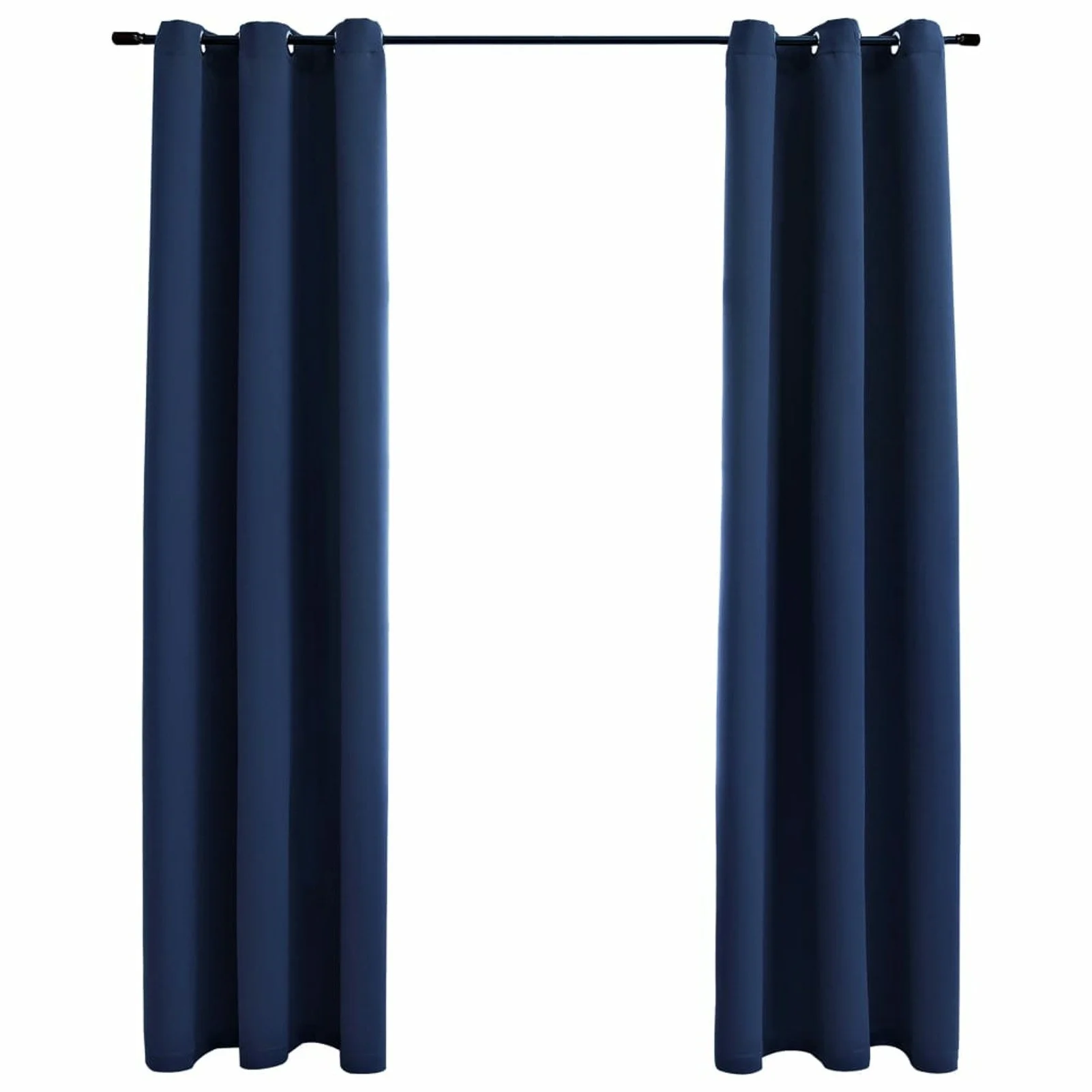 

Blackout Curtains with Rings 2 pcs Navy Blue 37"x63" Fabric