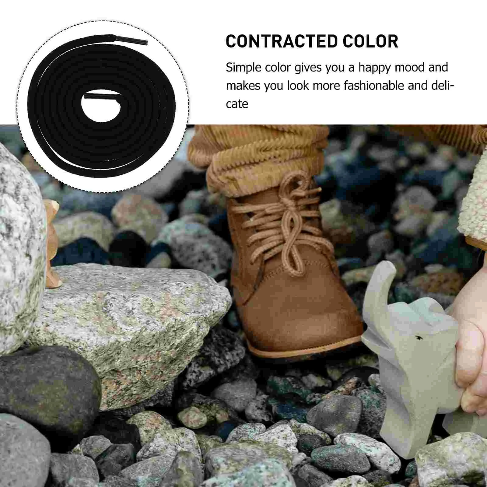 2 Pairs Shoelace Black Decor Shoes Accessory Flat Black Shoe String Polyester Shoe Laces Sneakers