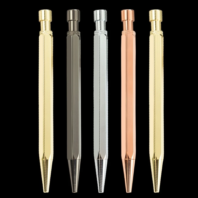 

Six Edge Press Type Stationery Writing Pen Metal Signature Pen Rotating Threaded Pen Sign Pen Ballpoint Pen 40JB