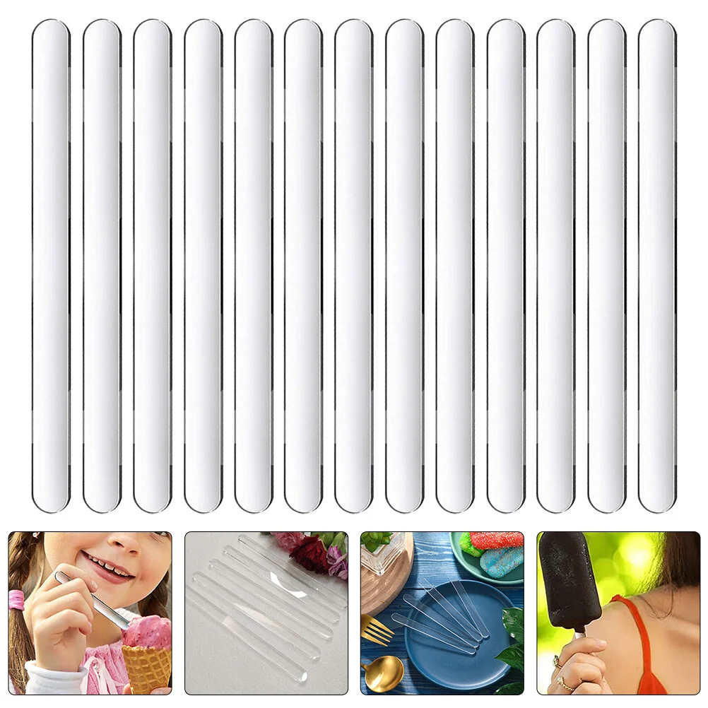 

80 Pcs Mini Ice Cream Transparent Stick Sticks Popsicles Baking Decor Acrylic Tool 11X1CM Making