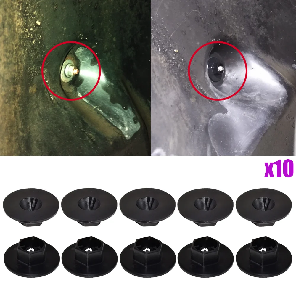 

10 шт. для Kia Rio 2011 2012 2013 2014 2015 2016 2017 2018-2023 подкладка панели крыла с фиксированными зажимами, гайка, пряжка брызговика, черная