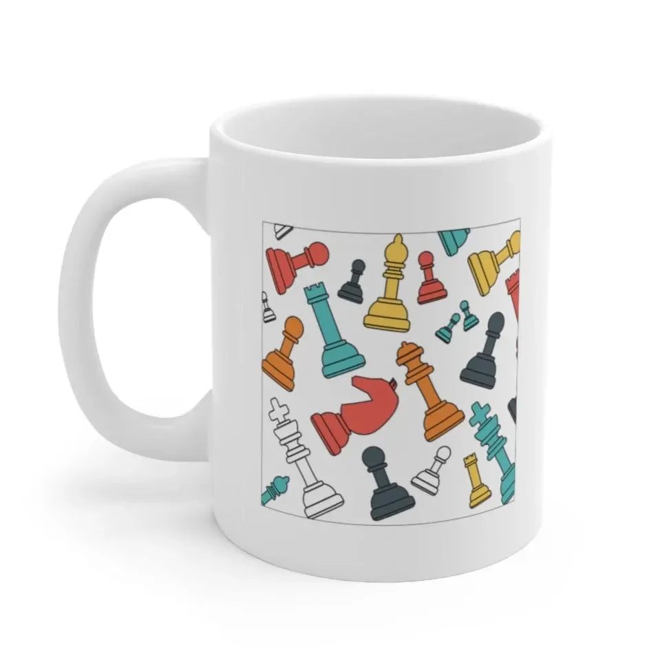 

Floating Chess Pieces Ceramic Mug 11oz kitchen accessories water bottle