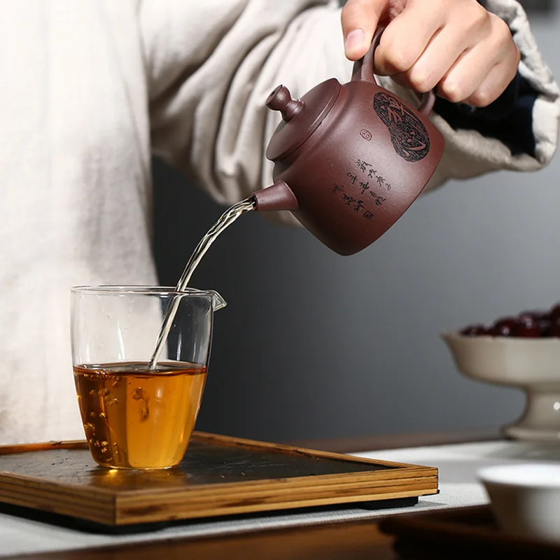 Высокое качество Исин ручной работы глиняный чайник чайный сервиз фиолетовый