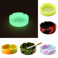 silicone soft round ashtray ash tray holder pluminous portable anti scalding cigarette holder multicolor weed accessories