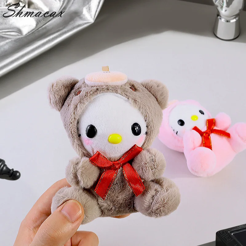 Плюшевый брелок для ключей Hello Kitty милая подвеска в виде кошки Sanrio KT от машины