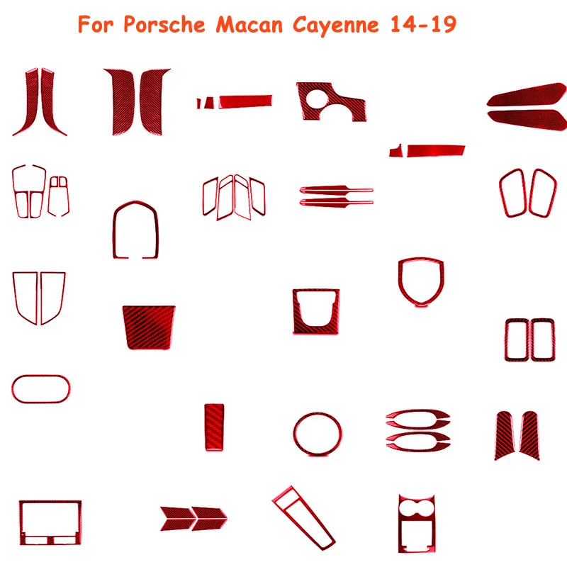 

Для Porsche Macan Cayenne 2014-2019 панель передач из углеродного волокна в управлении красные наклейки декоративные аксессуары для интерьера автомобиля