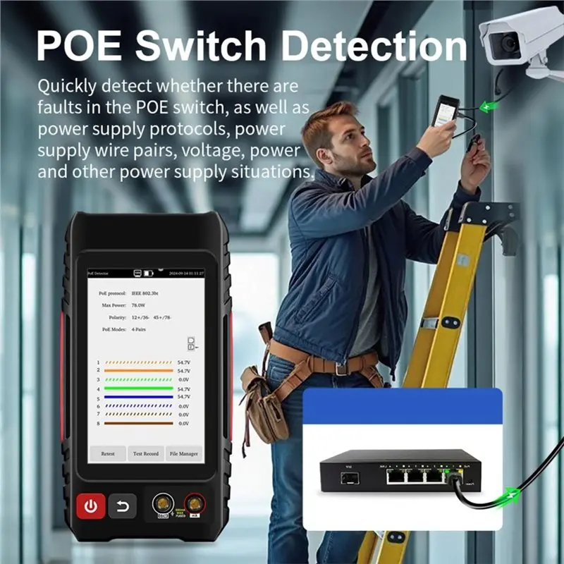 Фото [NEWA64Z!】 LT-600M Трассировщик сетевых кабелей, детектор IP RJ45 Poe, многофункциональный трекер-искатель кабелей №4