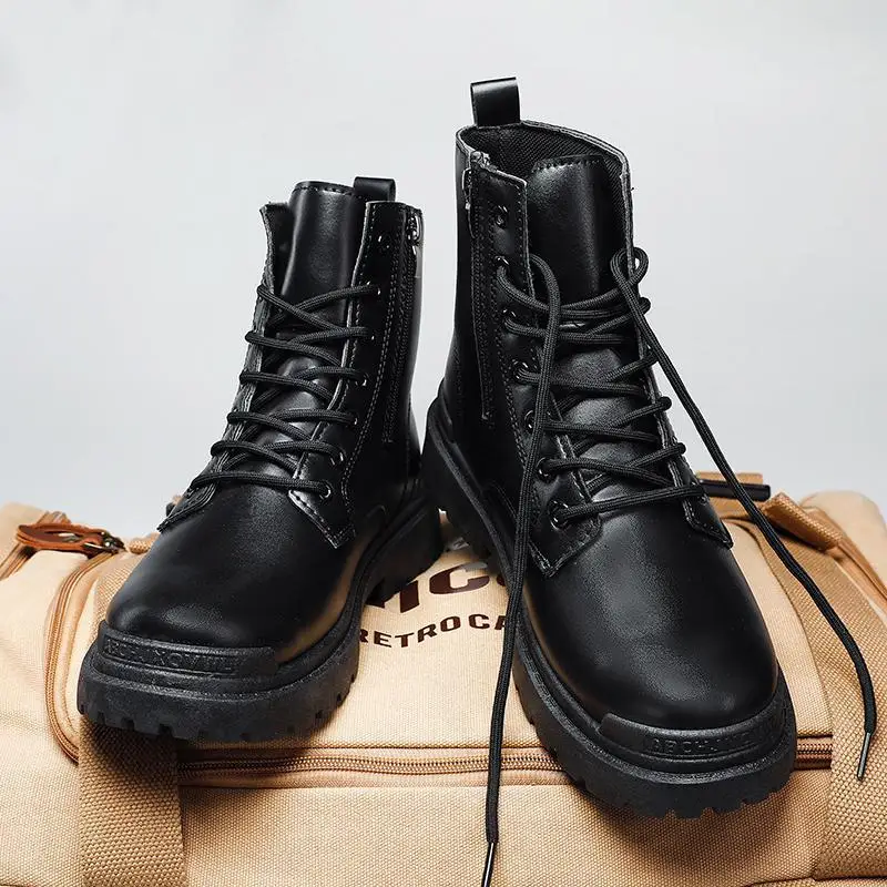 

Worker Boot Men's High-Top Autumn High Heel Wear-Resistant Construction Site Labor-Protection Men's Outdoor De