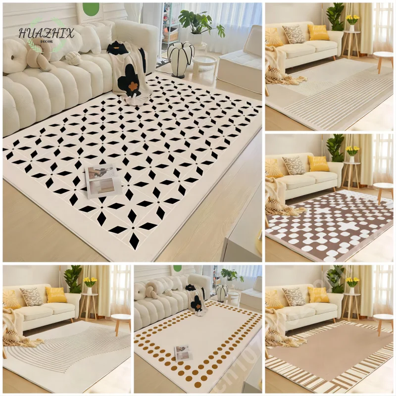 

Nordic Style Carpet for Home Living Room Bedroom Sofa Coffee Table Decorative Rug Easy To Clean Mechanical Wash Large Size Mat