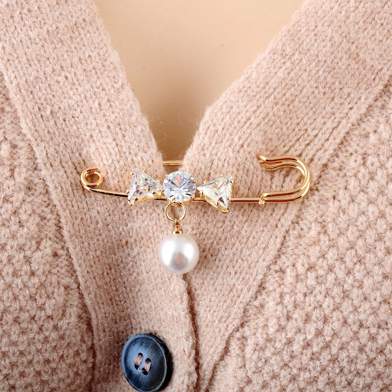 

Ladies Brooch Sweater Accessories Pearl Pendant брошь