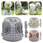 Шлейка для собак с поводком Дышащий крепкий крючок Прочный жилет Жгут Светоотражающие ремни Для маленькихсредних щенков Легко контролировать