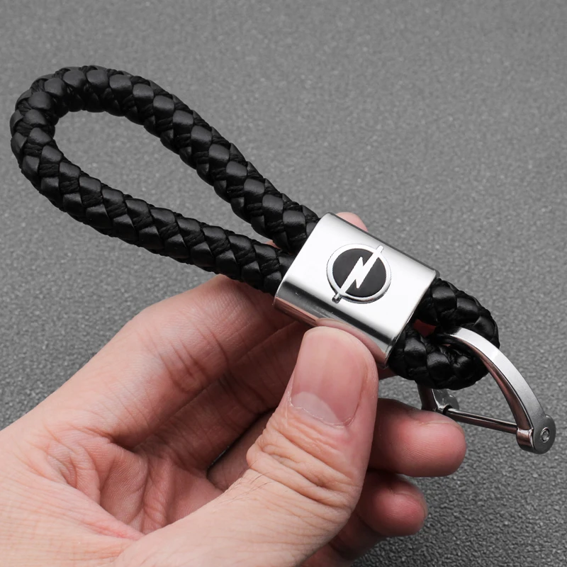 

Car 3D Metal Emblem Keychain Black Rope Weave Men Women KeyRing For Opel Corsa Astra H G J D Insignia Zafira Meriva Mokka Vivaro