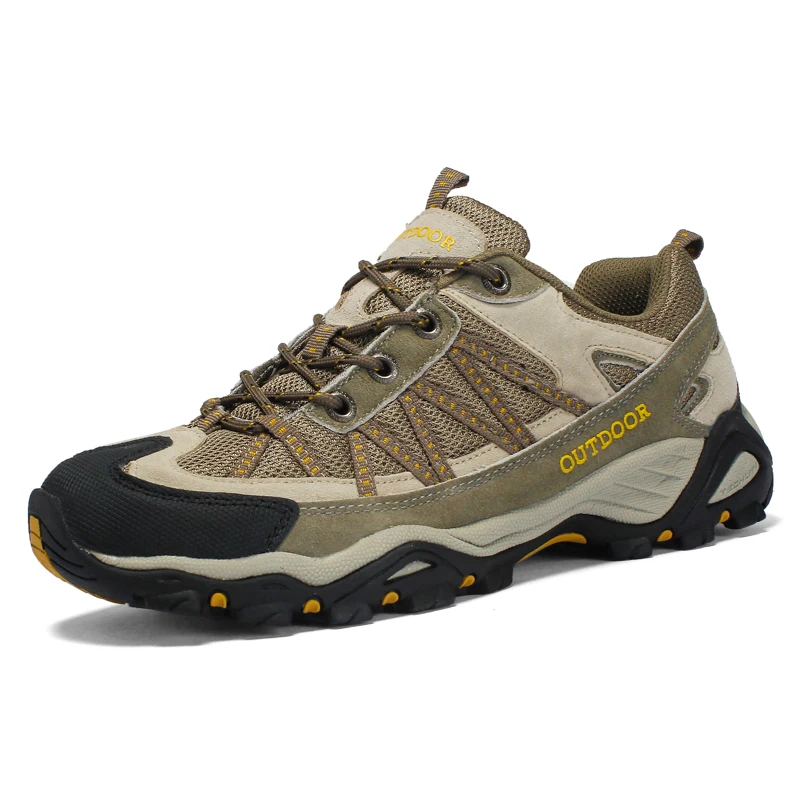 

New Men's Casual Shoes Genuine Leather Outdoor Men's Shoes Breathable Mesh Sneakers Non-slip Comfortable Hiking Shoes Size 35-46