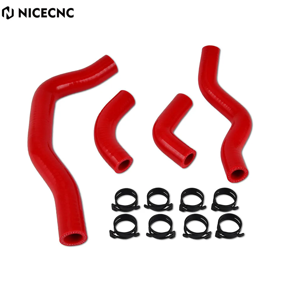 

Мотоциклетный шланг радиатора NICECNC, 4 шт., силиконовые аксессуары с зажимами для Honda CRF450X CRF 450X2010 2011 2012 2013, детали, красный