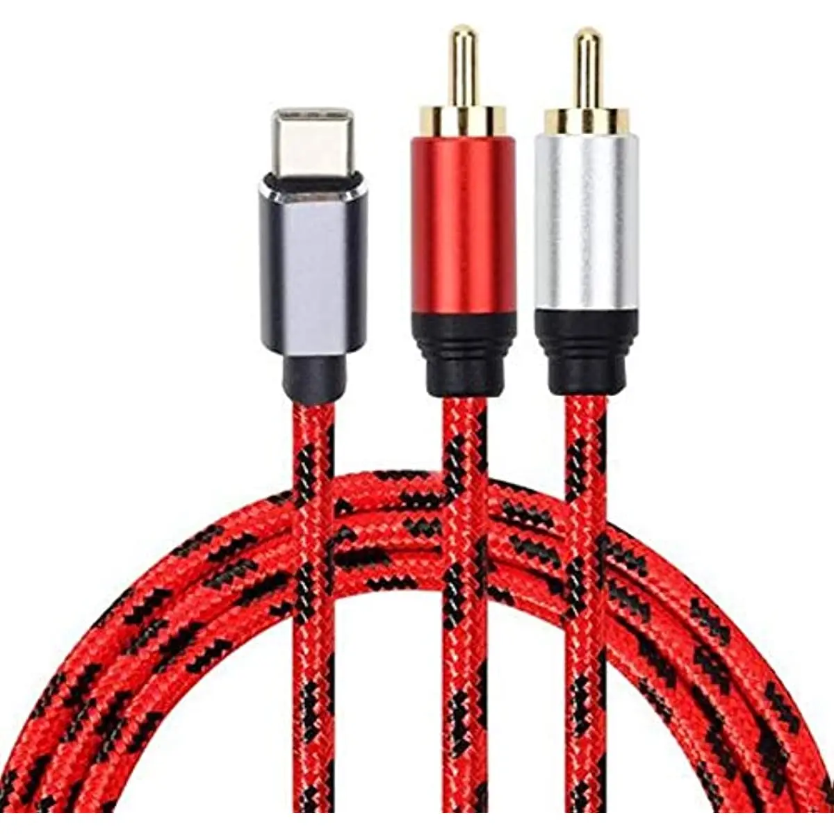 Фото USB Type-C к двойному RCA Y-образному переходному шнуру 2RCA, аудиокабель для телефона, планшетного ПК, автомобильного стереофонического усилителя домашнего кинотеатра, DVD, телевизора, динамика №1