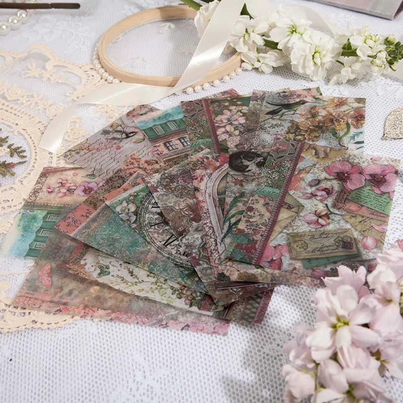 

Dimi 30Sheets Plant Flowers Material Paper Palace Forest Ins Sulfuric Acid Papers Deco Diary Collage Background Scrapbooking