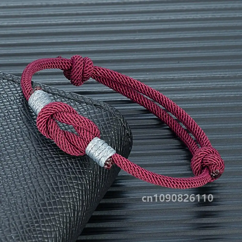 MKENDN минималистичный мужской и женский регулируемый браслет из веревки с узлом