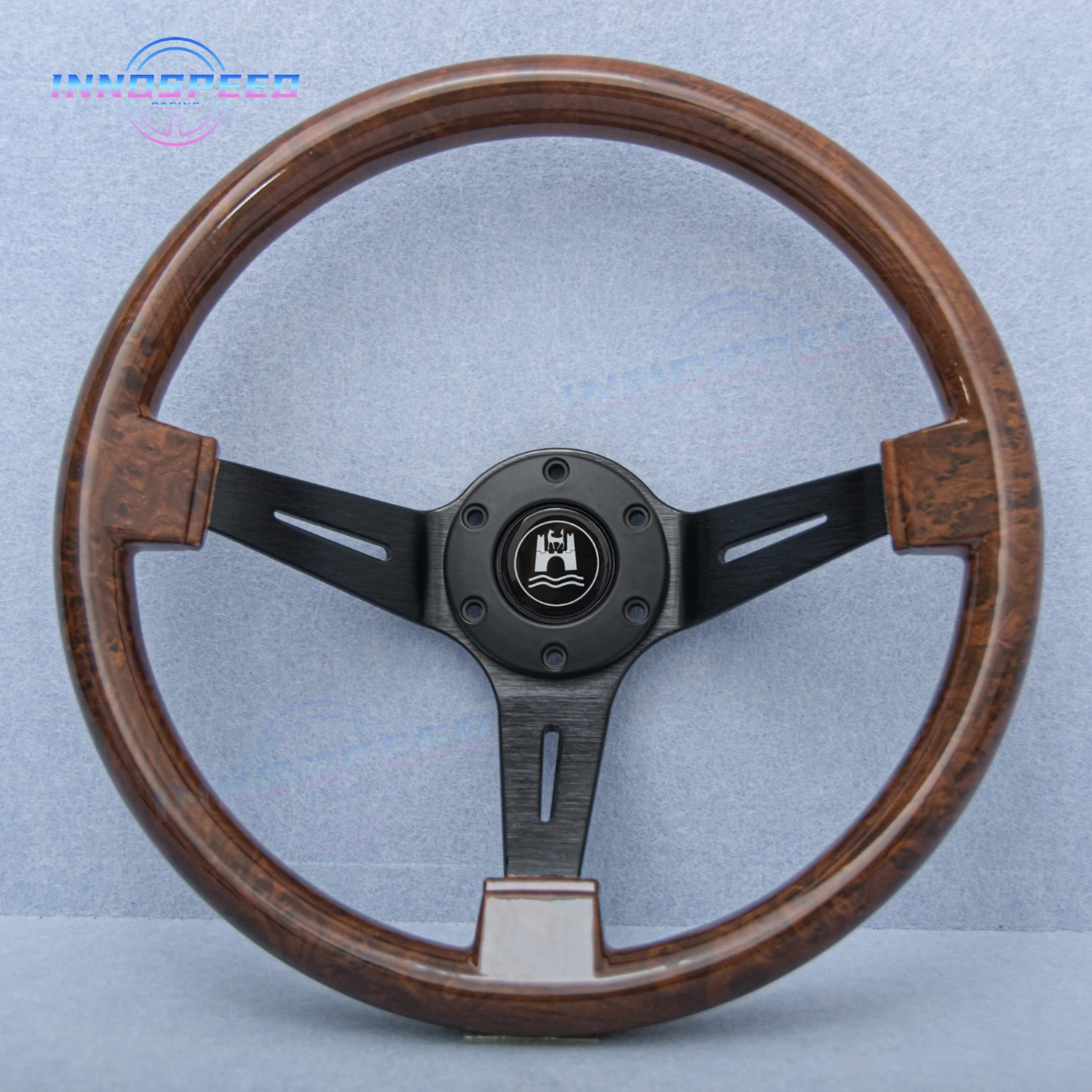 14-дюймовый 350-миллиметровый гоночный руль с текстурой дерева ND Ретро глубокие