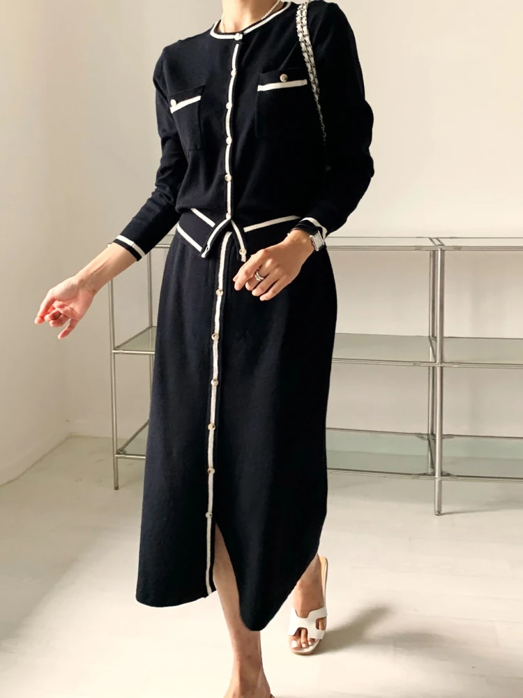 Женский трикотажный комплект из двух предметов Кардиган с длинным рукавом и