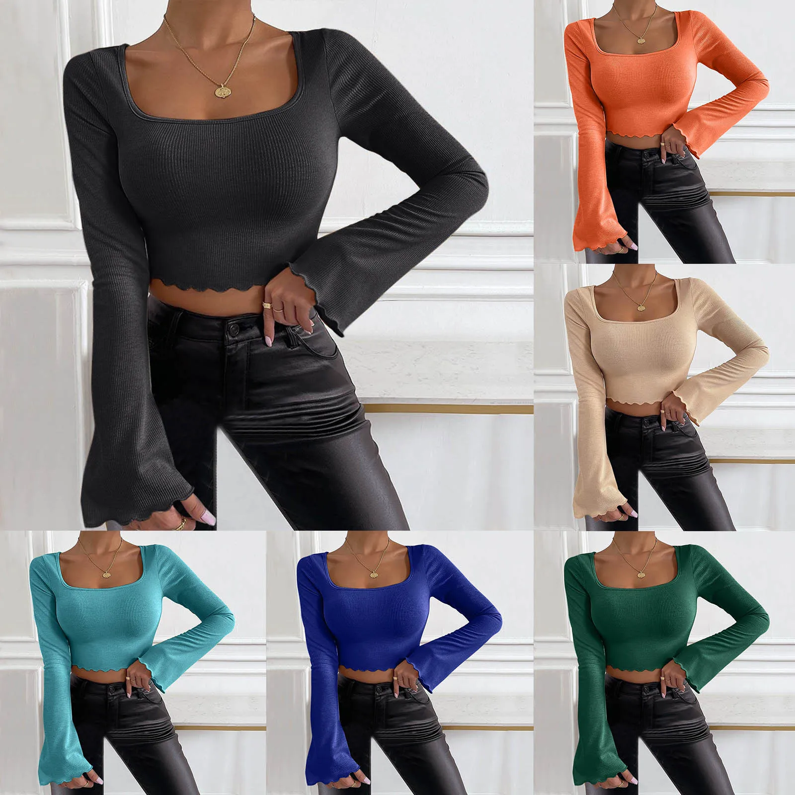 

Custom Women Active Wear Long Sleeve Yoga Wear Shirts Fitness Sports Crop Top Basics for Women