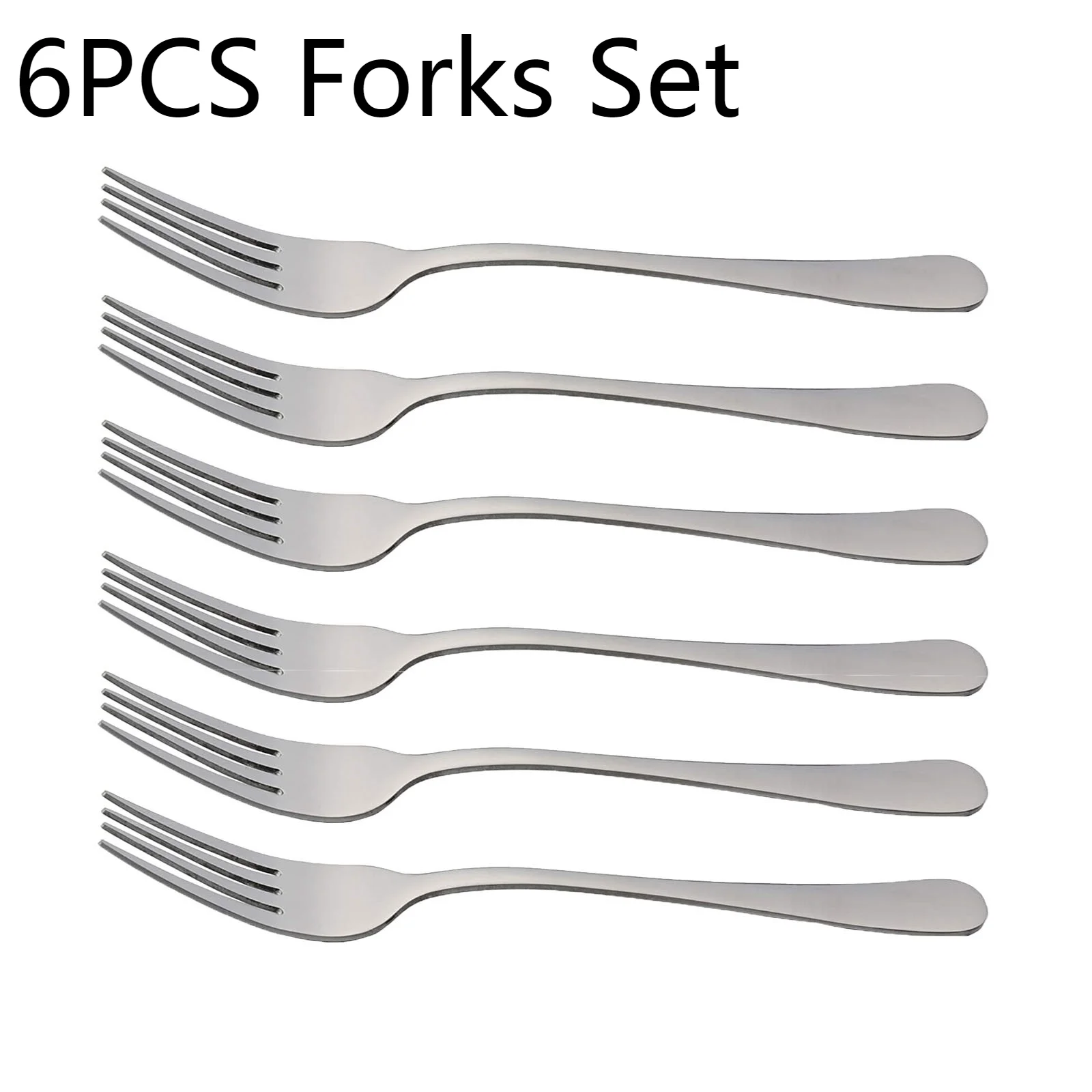 

Forks Long Salad Four Fork Restaurant 6pcs Dinner Set Tine Fruit Dessert Forks Table Kitchen Cutlery For Steel Stainless Handle