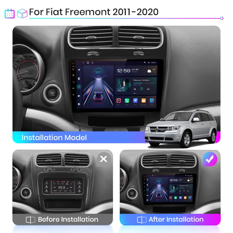 Junsun V1 pro AI Voice 2 din Android Авто Радио для Fiat Freemont 2012-2020 Автомобильное радио Мультимедиа