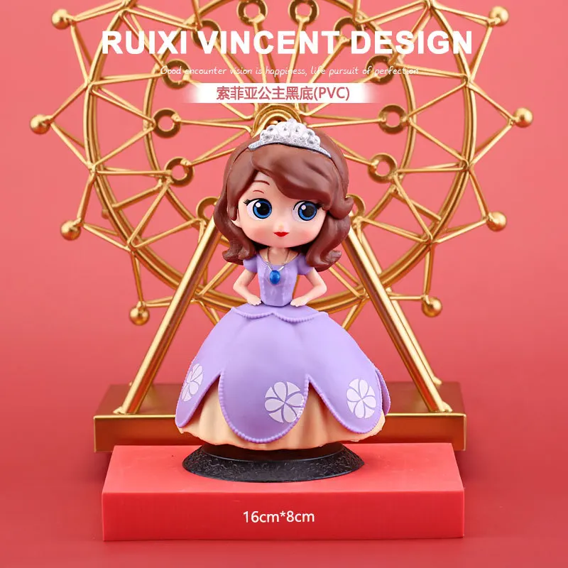 

Anime peripheral cartoon princess series birthday cake decorative ornament baked doll doll doll handmade Elsa blind box