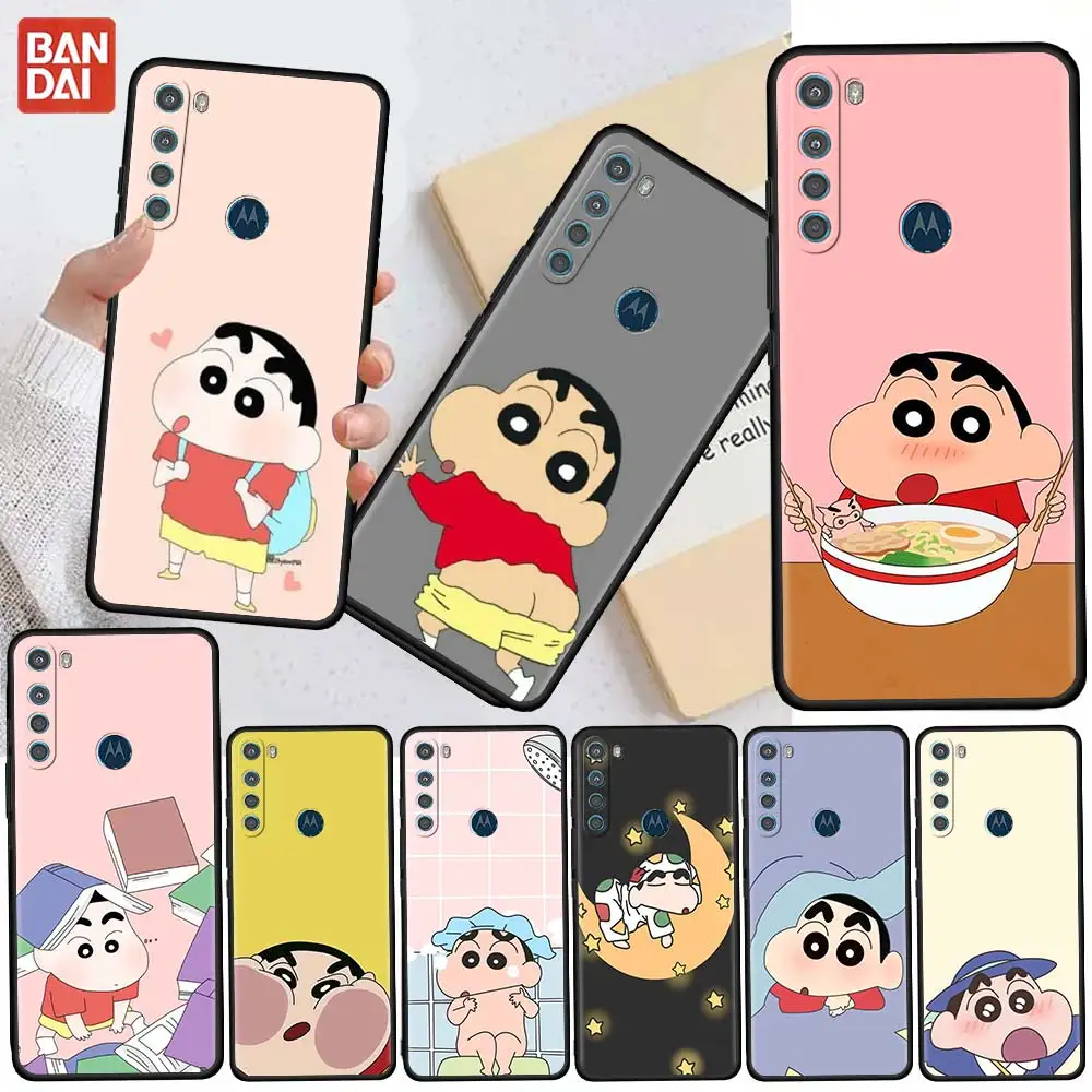 

Cute Crayo Shin-Chan Case For Motorola G30 One Fusion Plus G9 Play G8 Power Lite E6s G Stylus G60 Edge 20 Black Soft Phone Cover