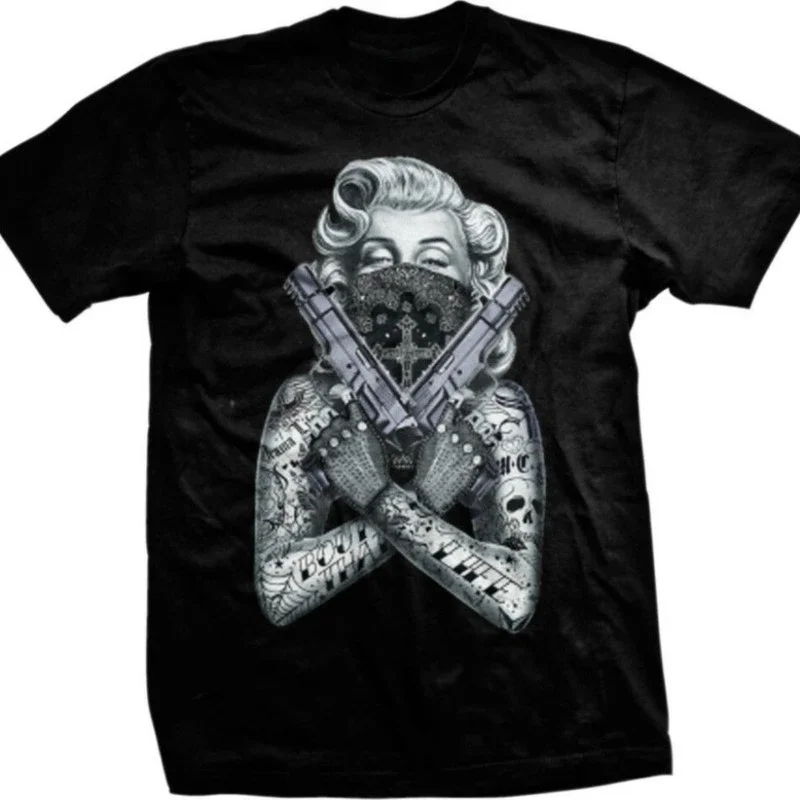 Футболка мужская оверсайз с рисунком хлопковая рубашка кольца гангстерского