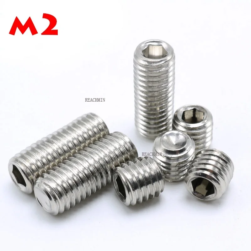 

200pcs/LOT 304 Stainless steel M2X2/2.5/3/4/5/6/8/10/12/14/16 Hex hexagon Socket Head Cap Screw Bolts set screws with cup point
