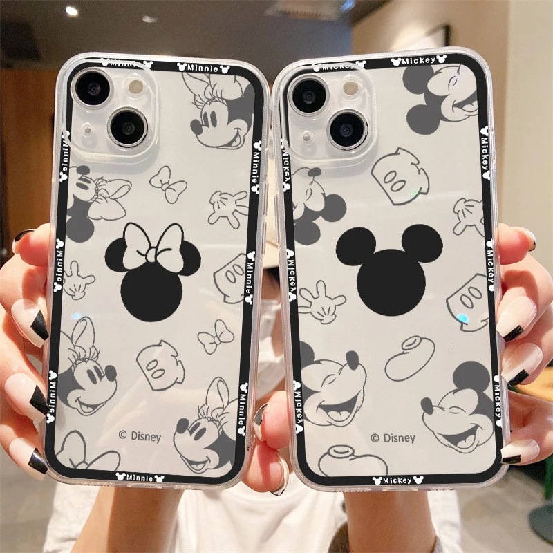 Mickey Mouse Anime Clear Phone Case For iPhone 11 12 13 Pro MAX 12 13 Mini 6s 7 8 Plus X XR XS MAX TPU Soft Silicone Funda Back