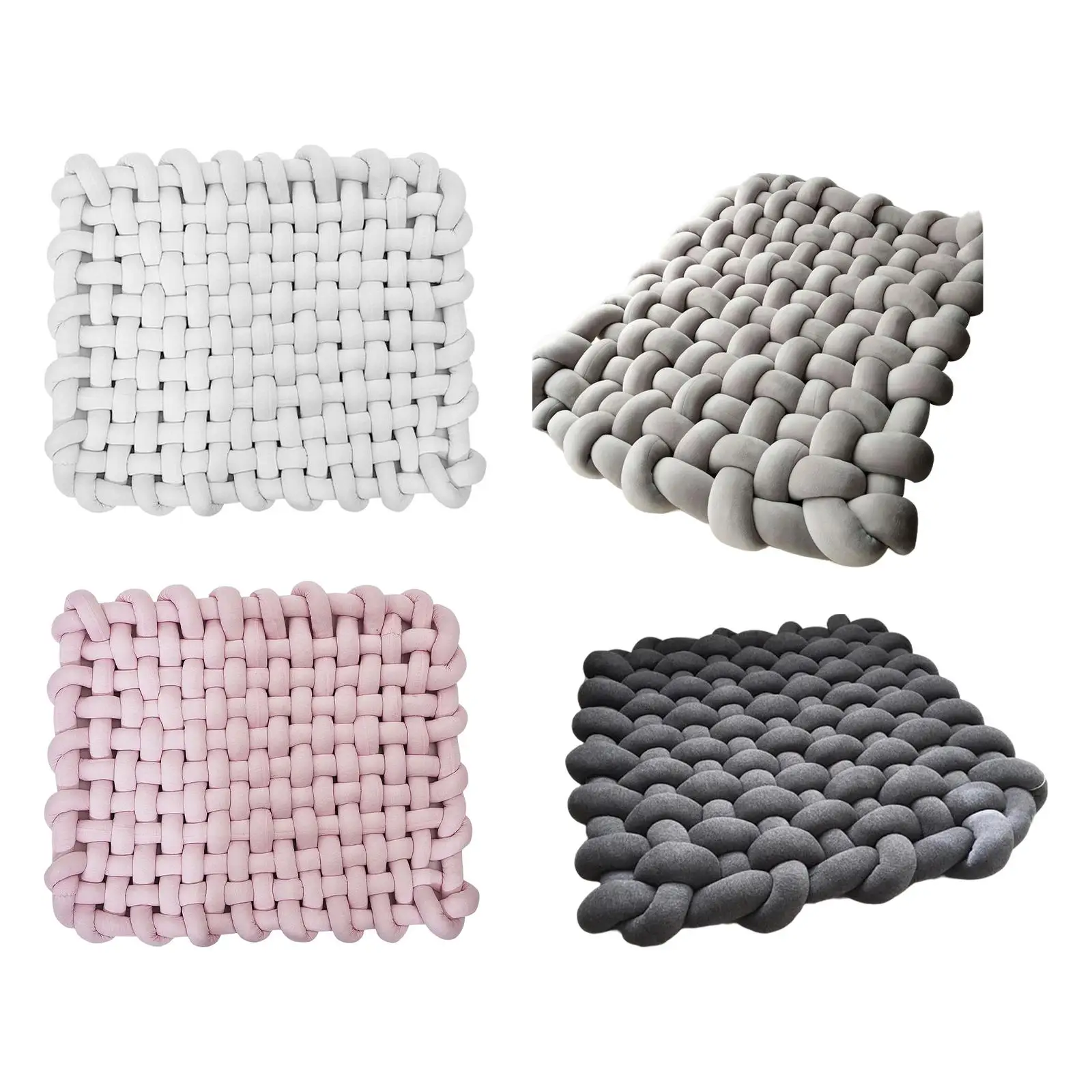 Warm Mat Thick Cable Knit Throw Soft Knitted Yarn Blanket Fo