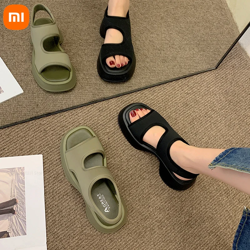 

Xiaomi Youpin Sandals for Women's Outer Wear 2022 Summer New Casual Stretch Cloth All-match Muffin Thick-soled Sports Sandals