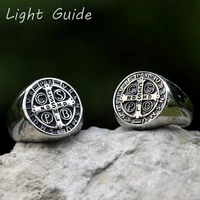 2022 new mens 316l stainless steel rings vintage gothic religion jesus bible st christopher ring fashion jewelry free shipping