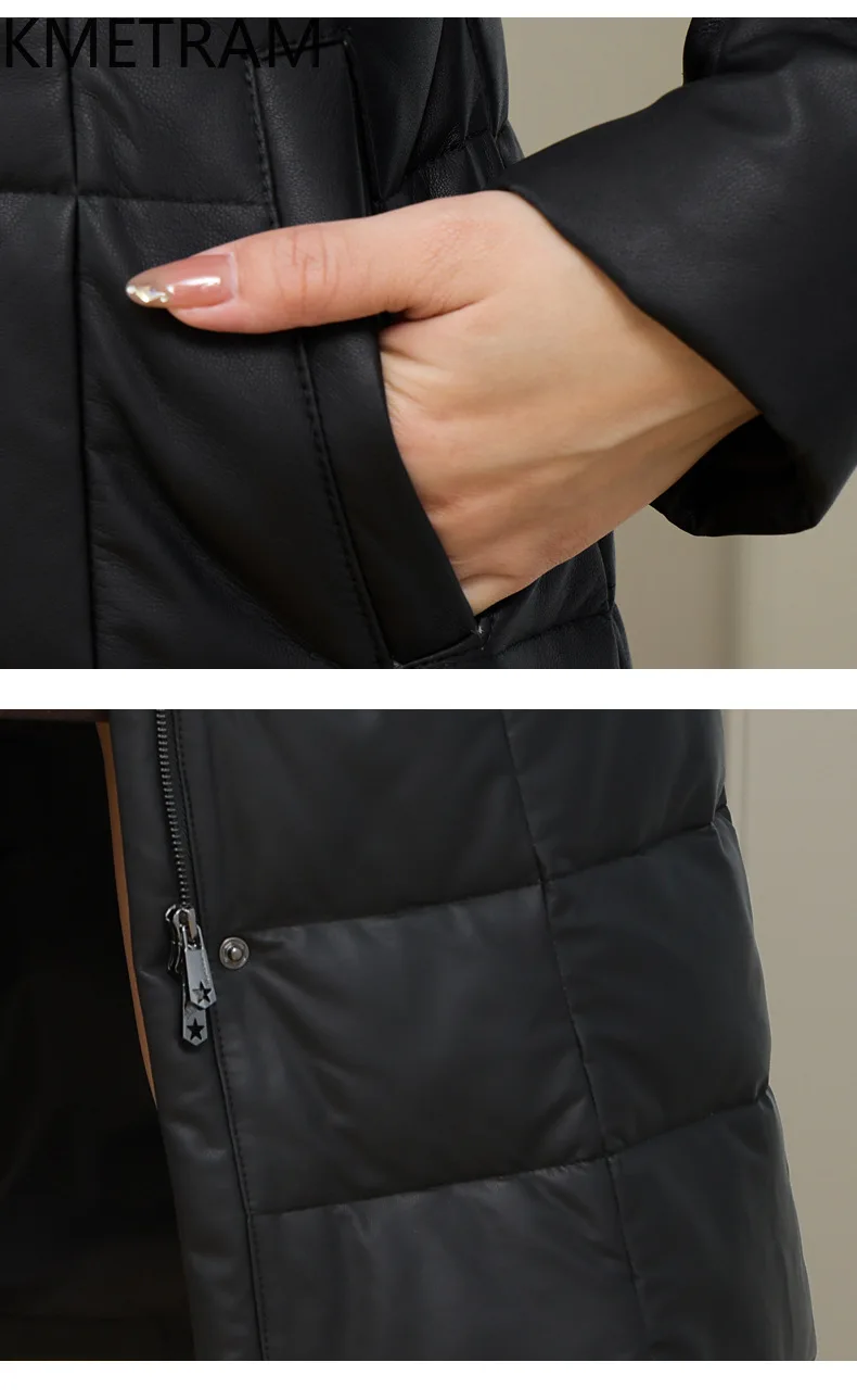 Длинные пуховые пальто из натуральной овчины женская одежда белая