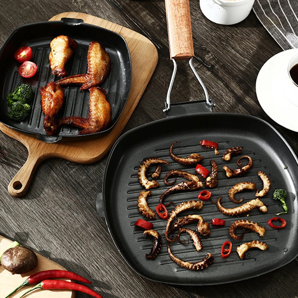 Индукционная совместимая сковорода с антипригарным покрытием сковорода-гриль