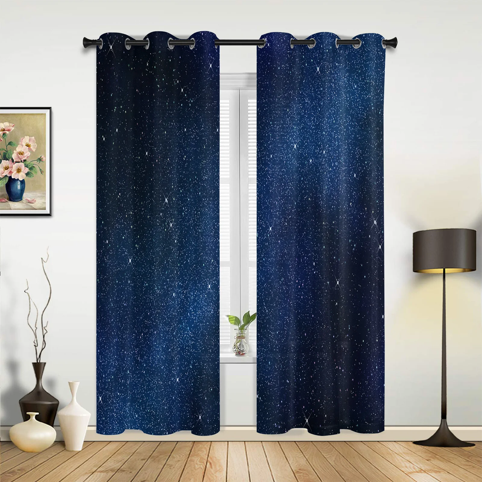 

Star Galaxy Starry Sky Curtains for Bedroom Living Room Drapes Kitchen Children's Room Window Curtain Modern Home Decor