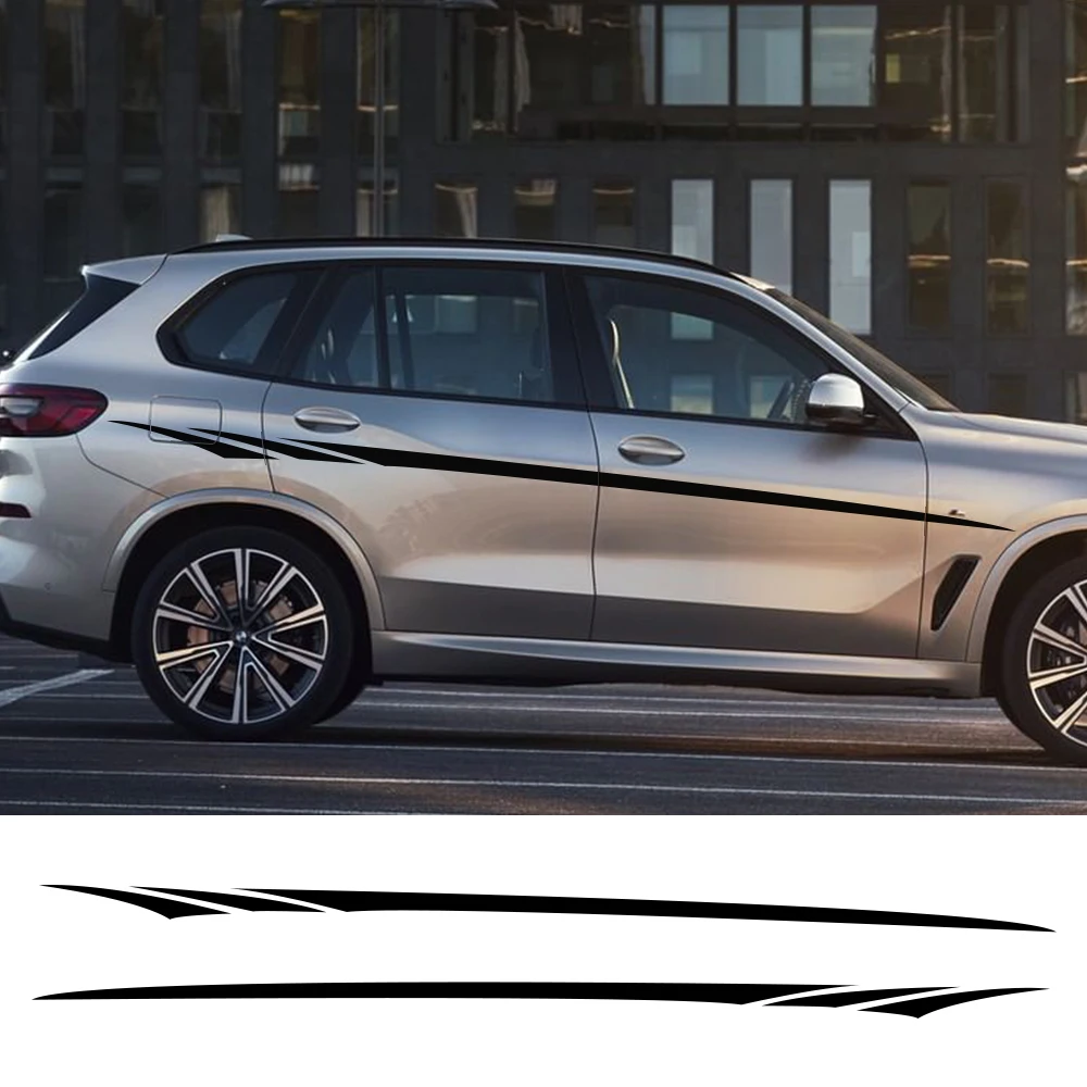 

Автомобильные наклейки для Volkswagen, Audi, BMW, Ford, Toyota, Nissan, 2 шт., Длинные Полоски, автомобильные наклейки, боковые наклейки, универсальные наклейки...