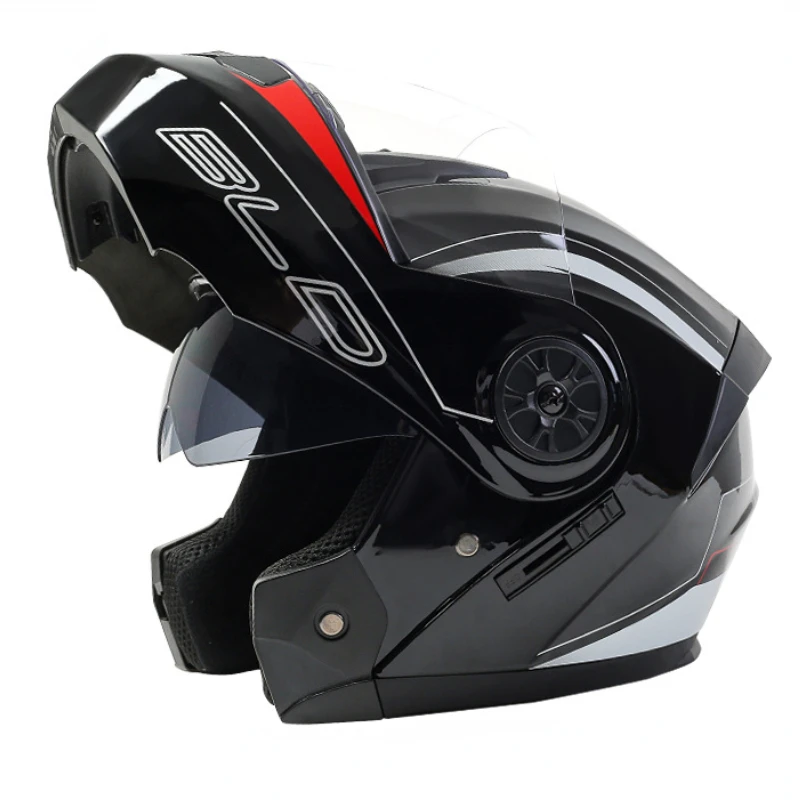 BLD Modular Dual Lens Motorcycle Helmet Safety Downhill Flip Up Helmets Professional Motocross Racing Full Face Casco Moto