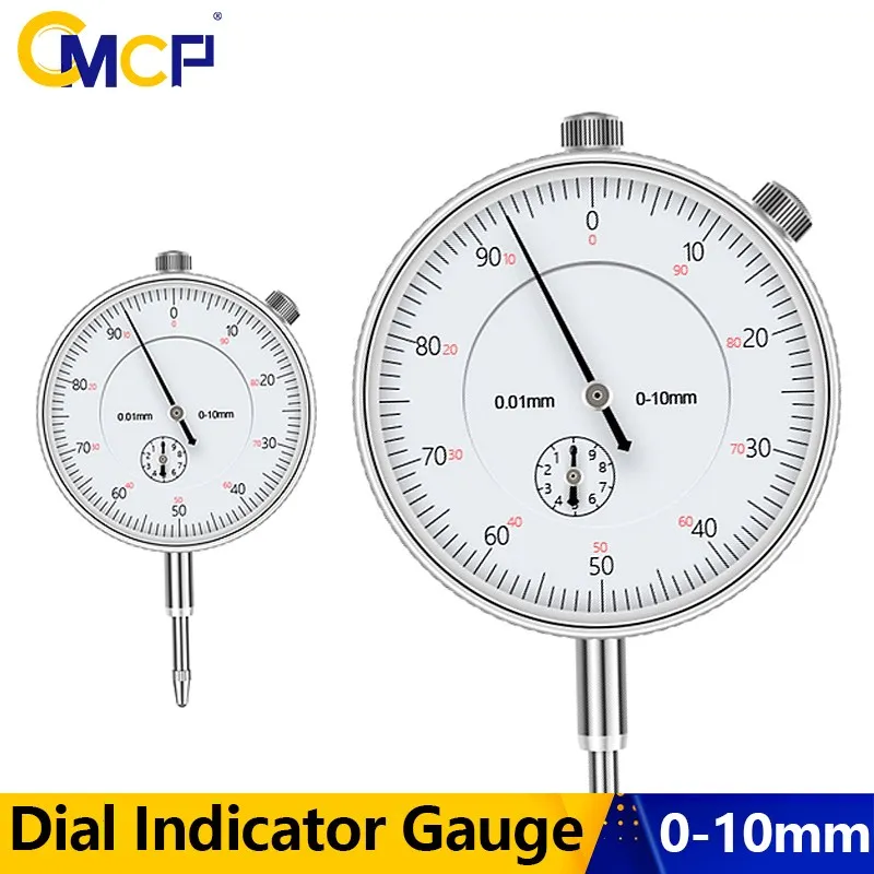 

CMCP Dial Indicator Gauge 0-10mm Meter Precise 0.01 Resolution Concentricity Test Dial Gauge