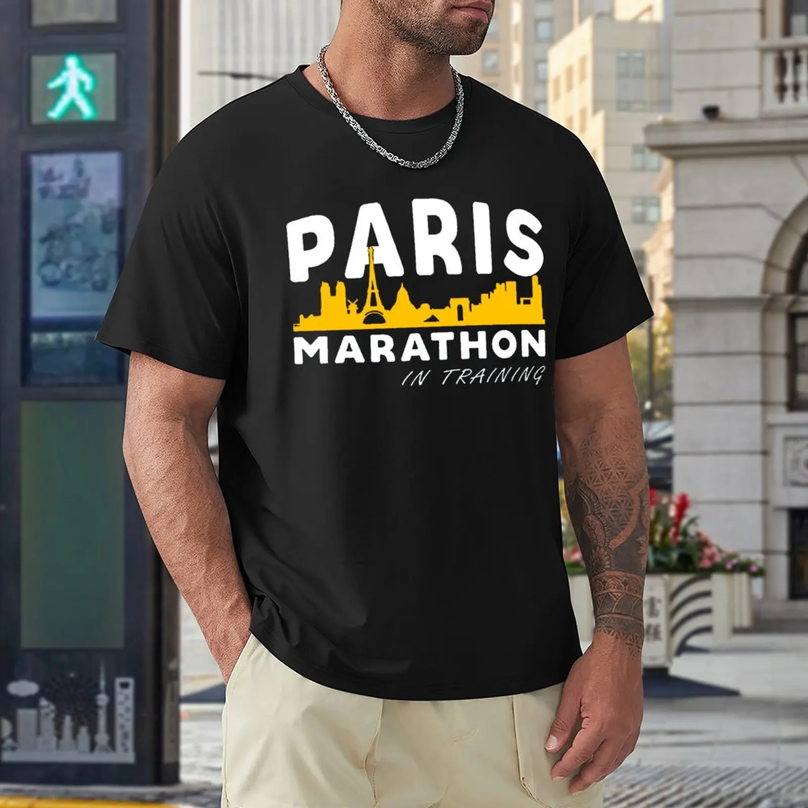 

Paris Marathon In Trainin Gym Run France City T Shirts Men Shirt Fashion Clothes Graphics Sweatshirt 100% Cotton TShirts Tee To