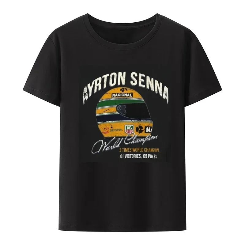Мужская футболка Ayrton Senna Vintage World Championship летняя мужская одежда стиль уличной моды