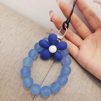klein blue new female pendant mobile phone lanyard wrist short silicone pendant finger buckle anti lost frosted chain landyard