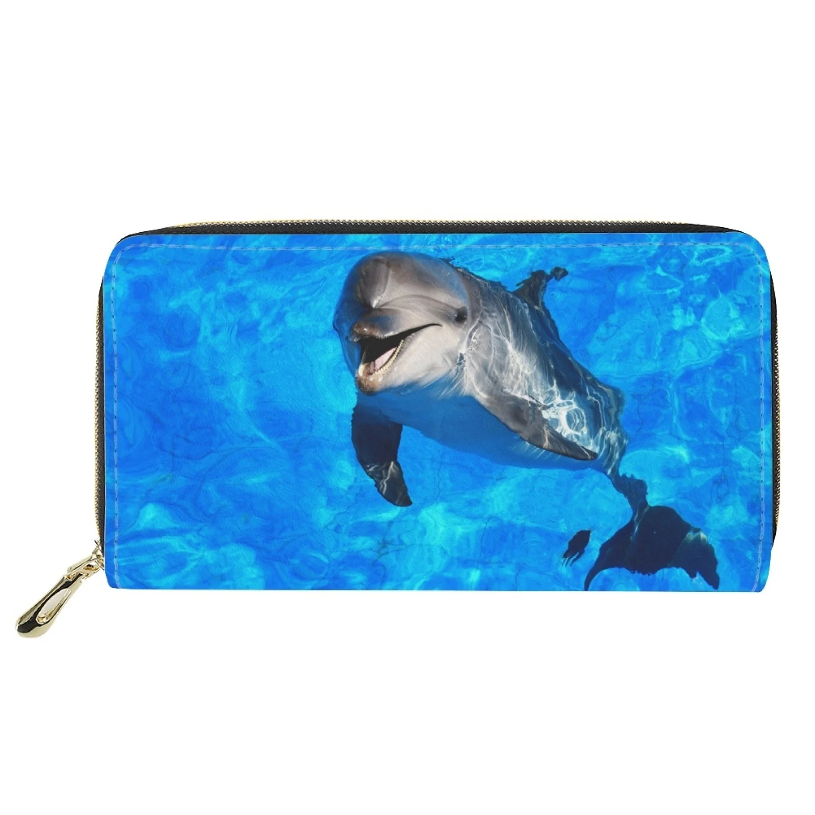 

2023 Wallet Women Lady Designer Long Wallets Cute Dolphin Print Money Purses Casual PU Leather Female Coin Purse Card Holders