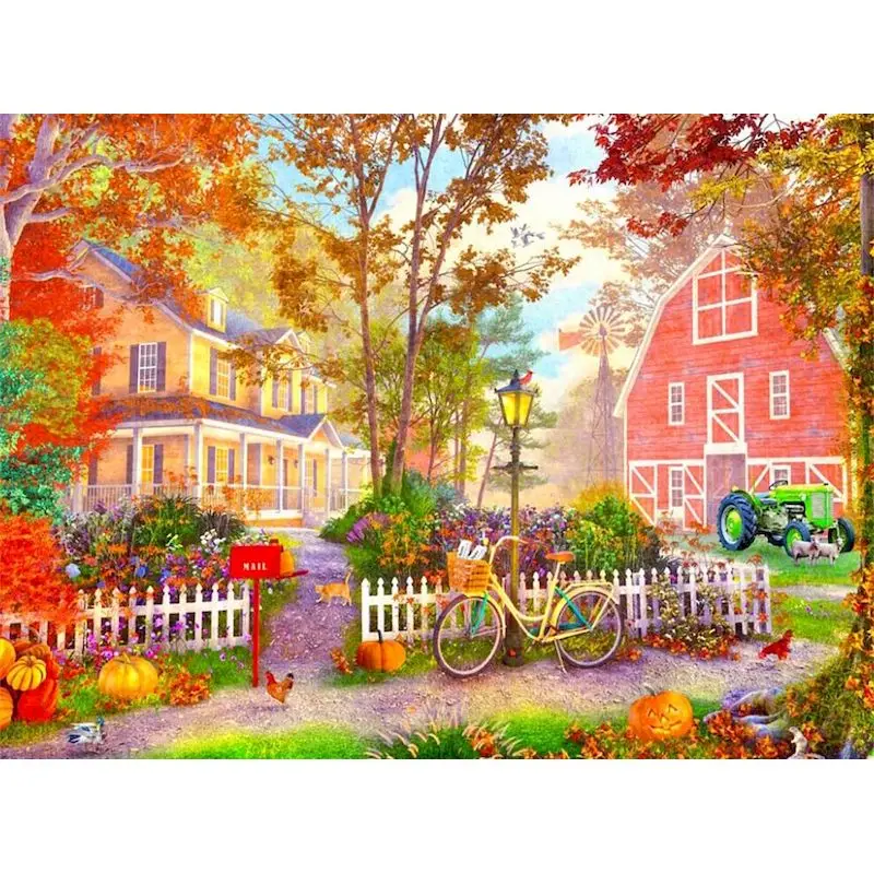 

GATYZTORY Interior Painting By Numbers Acrylic Paints Picture Drawing House Scenery DIY Coloring By Numbers Adults Crafts Home D