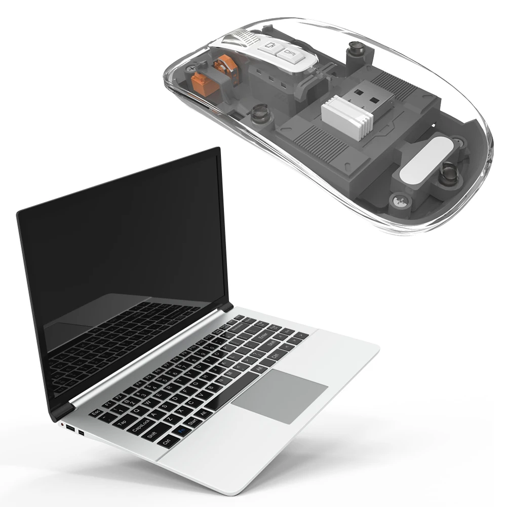 Компьютерная мышь 3 режима двойной BT + 2 4 ГГц 2400DPI Регулируемая аккумуляторная