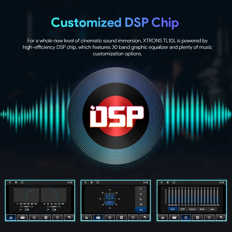 XTRONS 10 1-дюймовый QLED вращающийся сенсорный экран универсальный центральный
