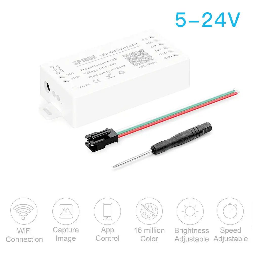 SP108E светодиодный диммер с пикселем Wi-Fi смарт-приложение адресная светодиодная