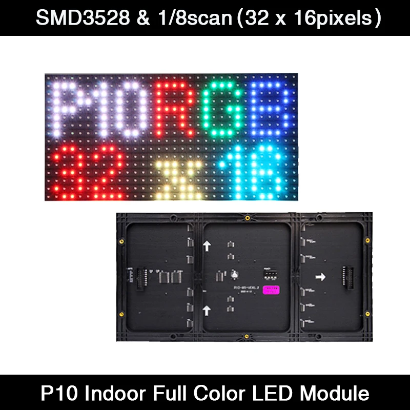 

Free Shipping P10 Indoor LED Display 320*160mm SMD3528 Full Color LED Display Panel LED Matrix Module 32x16Pixel 10mm LED Module