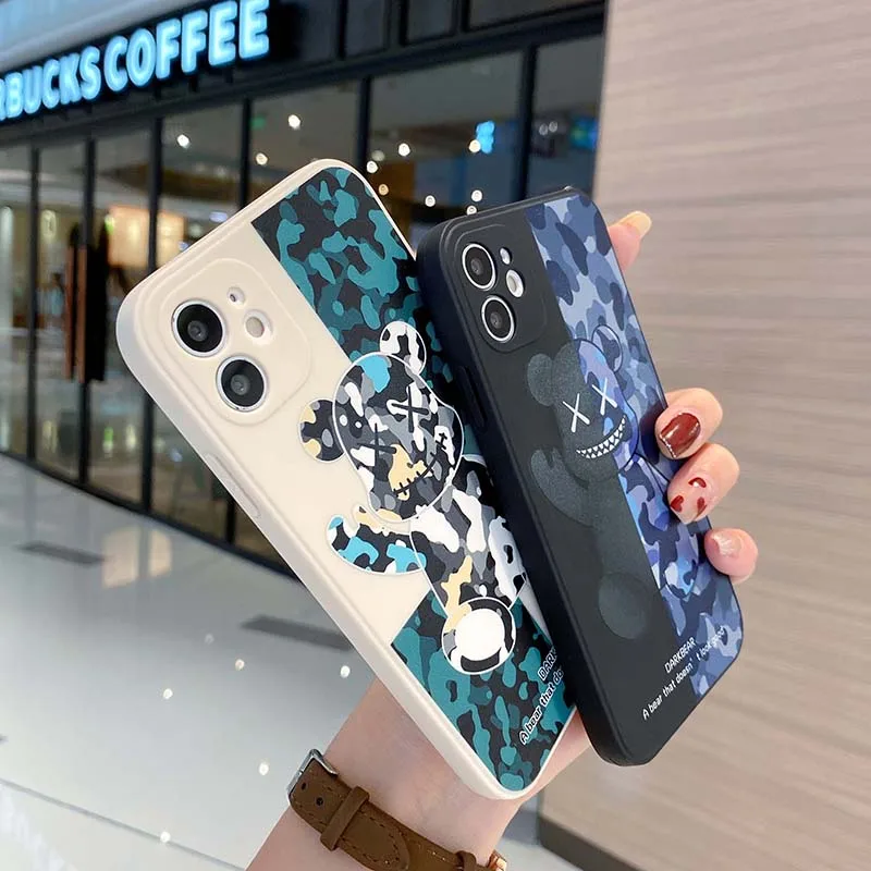 

2022 Mechanical Bear For Apple iPhone 13 12 11 Pro 13 12 Mini X XR XS Max 5 6 7 8 Plus Phone Case Liquid Silicone Cover fundas